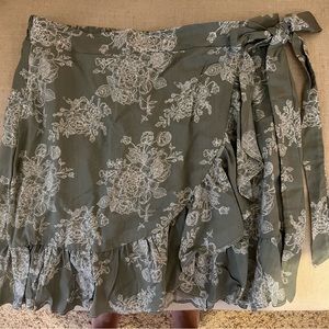 Sage wrap skirt